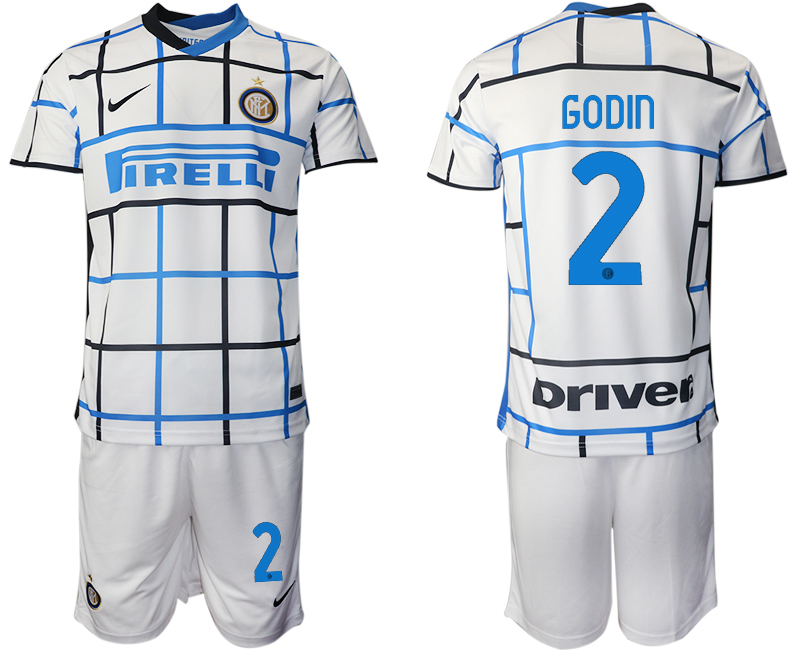 Men 2020-2021 club Inter milan away #2 white Soccer Jerseys